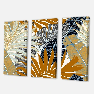 Designart - Abstract Tropical Summer Palm Tree & Banana Leaves