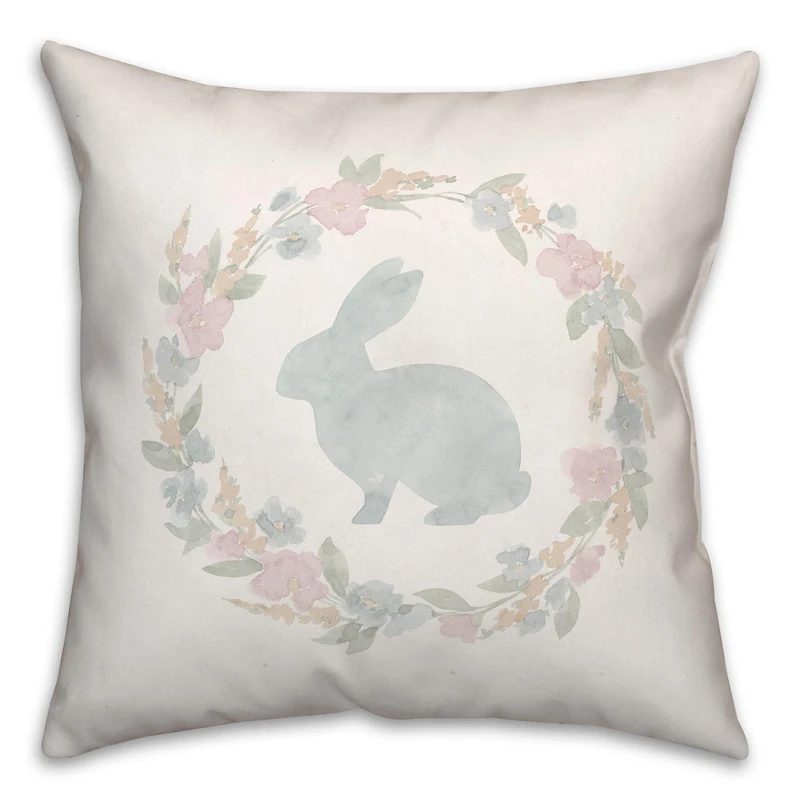 Easter Wreath Pillow 2 18" x 18" Throw Pillow