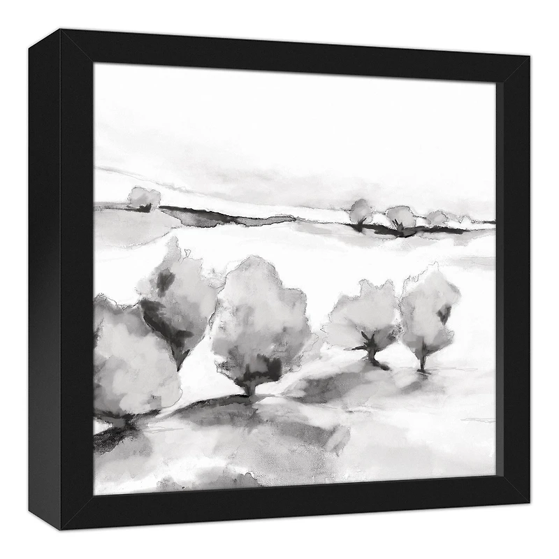 Tree Landscape 12" x 12" Black Framed Canvas