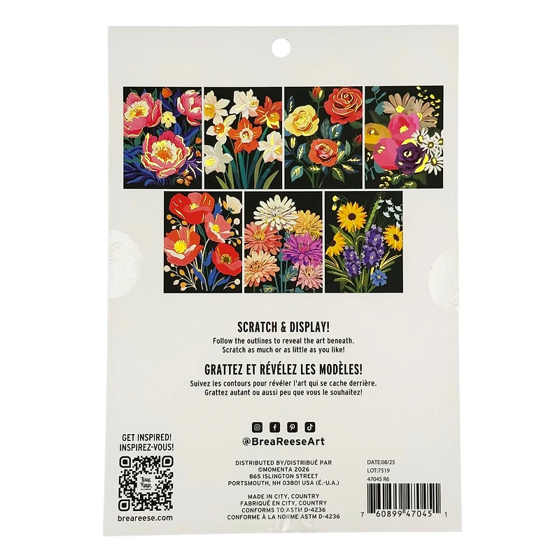 Brea Reese™ 6" x 8" Spring Florals Scratch Art Paper Pad