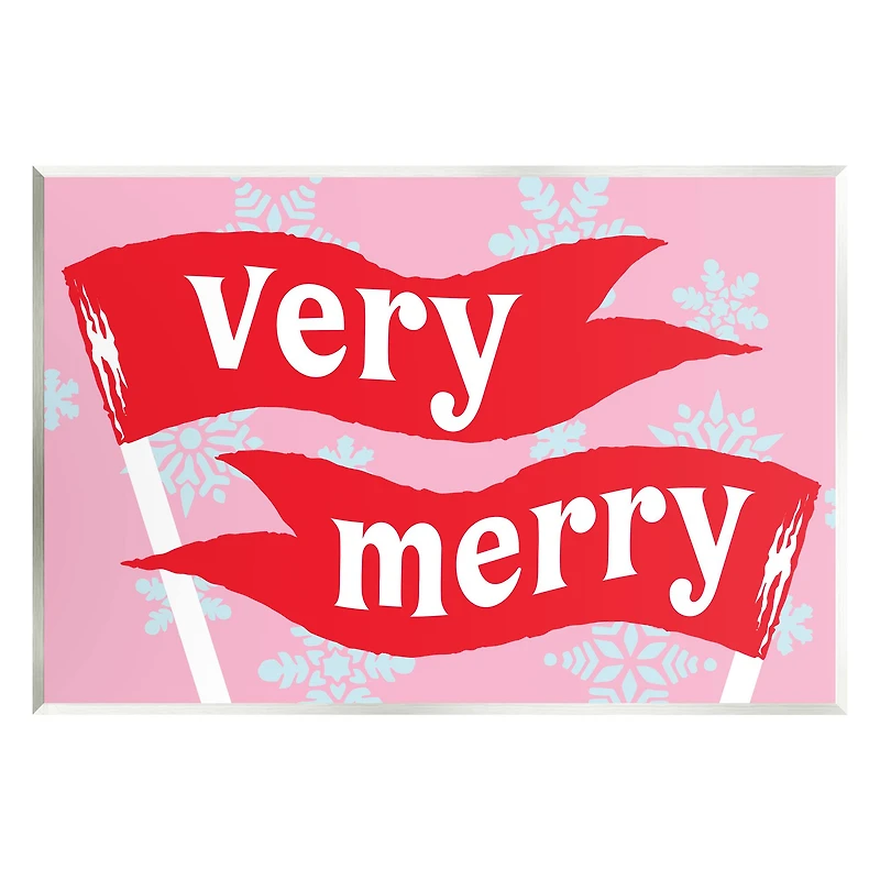Stupell Industries Very Merry Bold Holiday Flags Wall Plaque Art