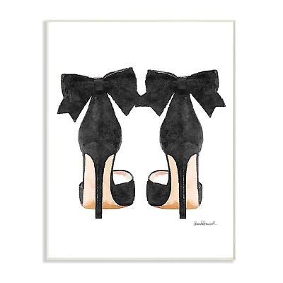 Stupell Industries Glam Black Pumps with Black Bow Wall Plaque