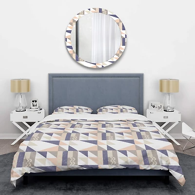 Designart 'Retro Geometric Design X' Mid-Century Duvet Cover Set