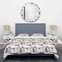 Designart 'Retro Geometric Design X' Mid-Century Duvet Cover Set