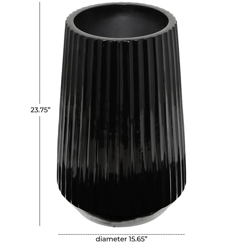 24" Black Modern Vase