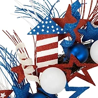 22" Glittered Stars & Rockets Patriotic Wreath