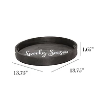 Elegant Designs™ 13.8" Round Spooky Season Serving Tray with Handles