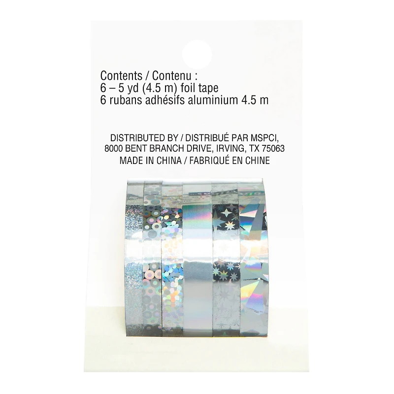 12 Packs: 6 ct. (72 total) Holographic Foil Crafting Washi Tapes by Recollections™