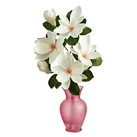24" White Japanese Magnolia Arrangement in Rose Vase