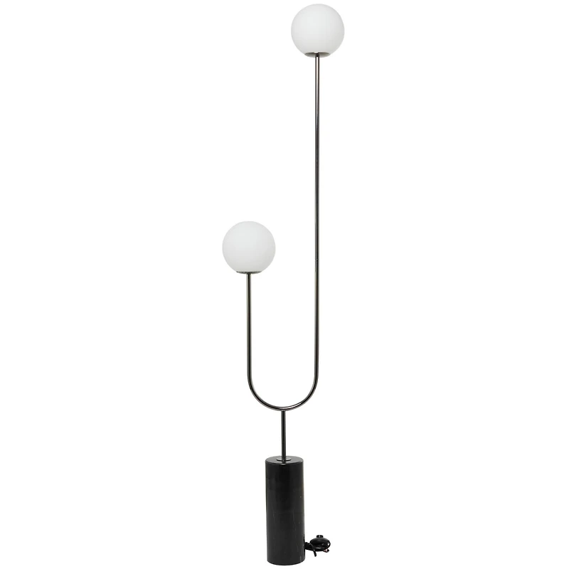 73" 2 Orb Light Floor Lamp with Marble Base