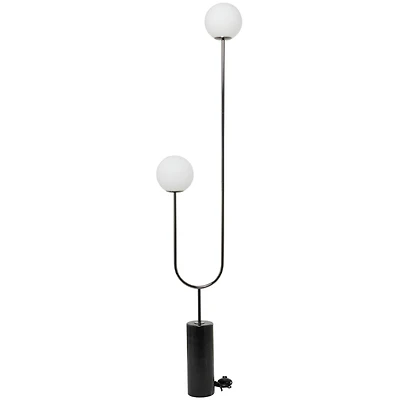 73" 2 Orb Light Floor Lamp with Marble Base