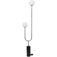 73" 2 Orb Light Floor Lamp with Marble Base