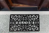 DII® Welcome Scroll Rubber Doormat