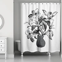 Monochromatic Floral I 71" x 74" Shower Curtain