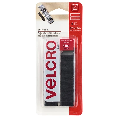12 Packs: 4 ct. (48 total) VELCRO® Brand Sticky Back Black Strips
