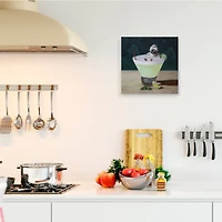 Stupell Industries Bird Bathing in Martini Canvas Wall Art