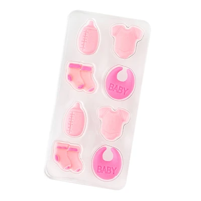 Sweet Tooth Fairy® Pink Baby Girl Icing Decorations, 8ct.