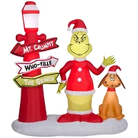 6ft. Airblown® Inflatable Christmas Grinch & Max with Lamp Post