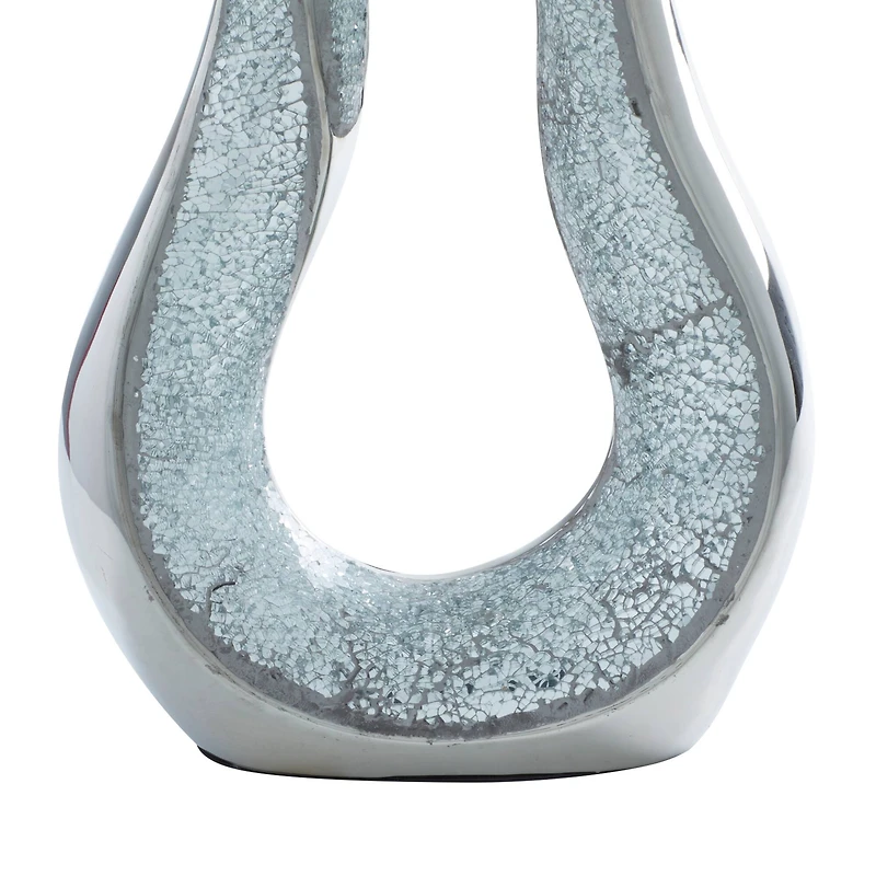 28" Silver Stoneware Glam Table Lamp, 2ct.