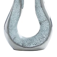28" Silver Stoneware Glam Table Lamp, 2ct.