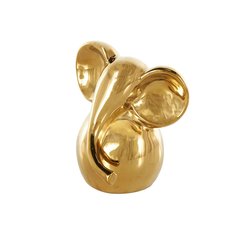 10" Ceramic Glossy Elephant Decorative Sculpture