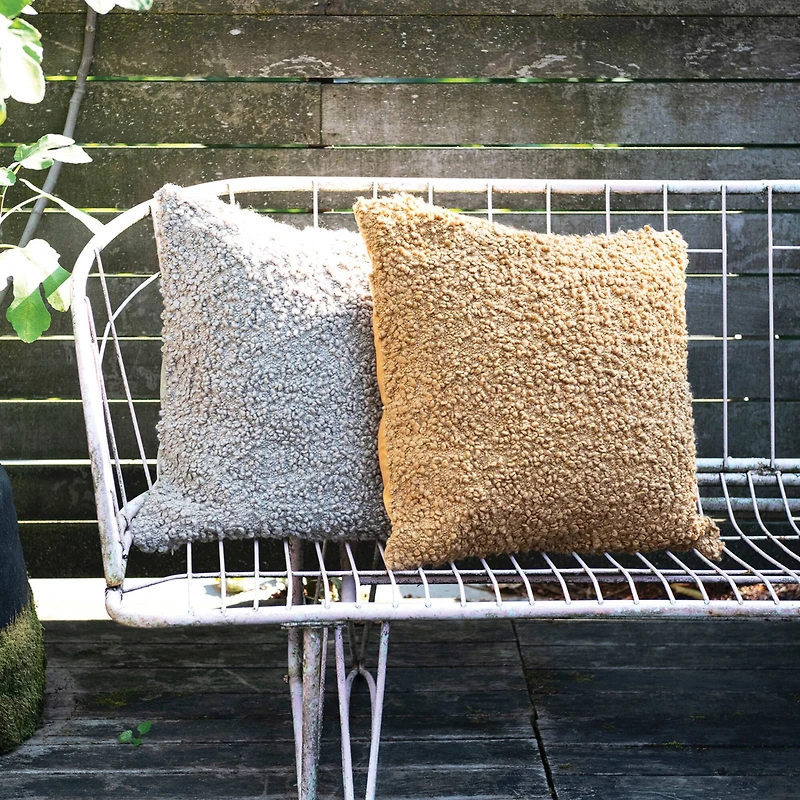 Hello Honey® 20" Mustard Hand-Woven Fabric Indoor/Outdoor Pillow