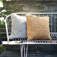 Hello Honey® 20" Mustard Hand-Woven Fabric Indoor/Outdoor Pillow