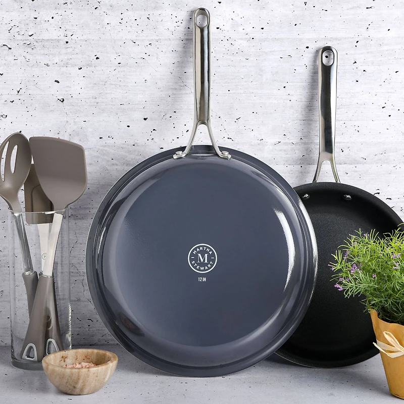 Martha Stewart Black 12" Aluminum Frying Pan