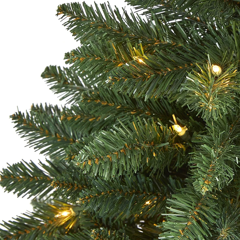 4ft. Pre-Lit Northern Rocky Spruce Artificial Christmas Tree, Clear LED Lights