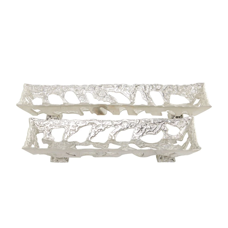 Silver Contemporary Tray, Set of 2" 29", 23"