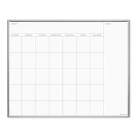 U Brands Silver Aluminum 20" x 16" Framed Magnetic Dry Erase Calendar Board