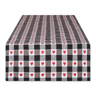 DII® 108" Hearts Dobby Check Table Runner