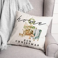 Home For Christmas Quilt Throw Pillow