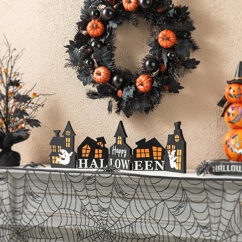 Glitzhome® 2ft. Halloween Hinged Haunted House Table Décor