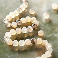 12 Pack: Light Gray Crackle Agate Round Beads, 6mm by Bead Landing™