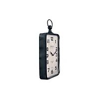 Hello Honey® Metal Rectangle Hanging Clock with Handle Decoration on Top