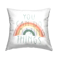 Stupell Industries You Can Do Amazing Things Inspirational Rainbow Throw Pillow, 18" x 18"