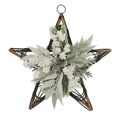 15" Shimmery Pine & Berry Grapevine Star by Ashland®