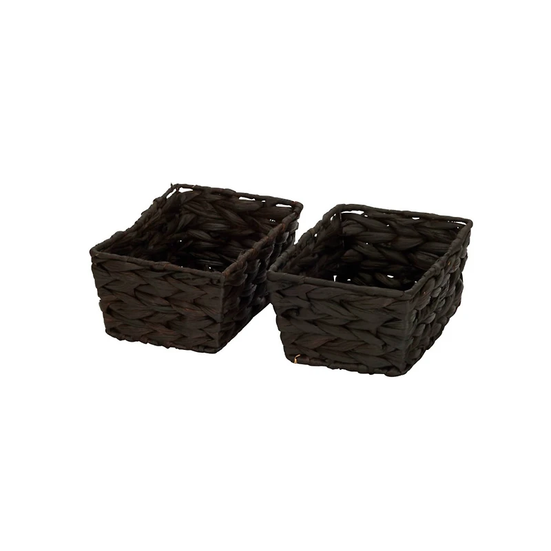 Household Essentials Dark Brown Wicker Storage Basket Set