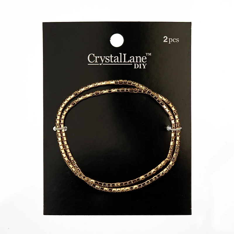 Crystal Lane DIY Gold Rhinestones Bracelets, 2ct.