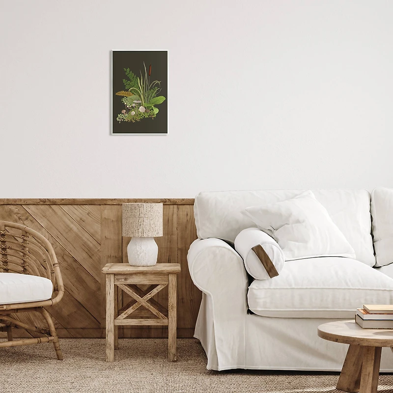 Stupell Industries Natural Forest Floor Mushrooms Ferns Wall Plaque Art