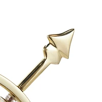 White & Gold Aluminum Tabletop Globe in Arrow Stand