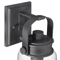 Hello Honey® Gage Distressed Zinc Industrial Tapered Seedy Glass & Metal Wall Mounted Outdoor Light