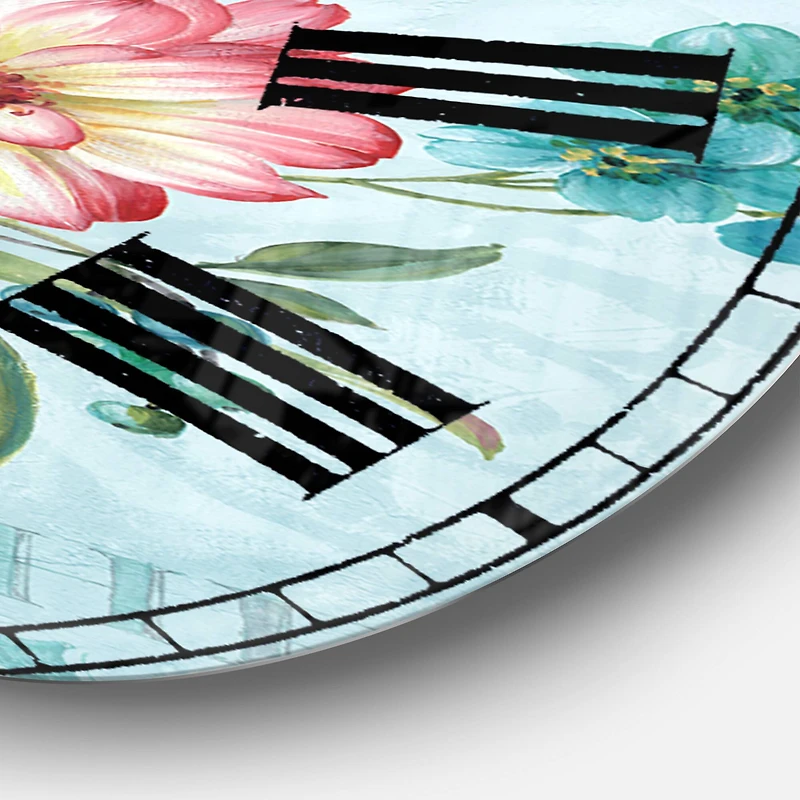 Designart 'Handpainted Peacock Traditional Wall Clock