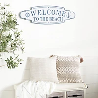 36" Blue Coastal Metal Wall Sign