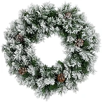 36" Snowy Flocked Angel Pine with Pinecones Artificial Christmas Wreath