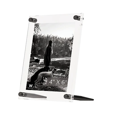 Wexel Art Clear Acrylic Tabletop Floating Picture Frame with Graphite Hardware