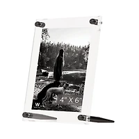 Wexel Art Clear Acrylic Tabletop Floating Picture Frame with Graphite Hardware