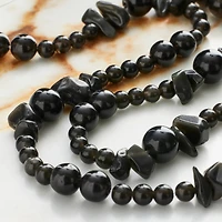 6 Pack: Black Obsidian Beads Value Pack by Bead Landing™