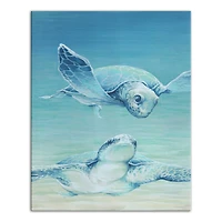 Sea Turtles Swimming 16" x 20" Canvas Wall Art